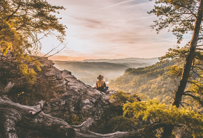 mountain landscape, woodlands, nature, hike