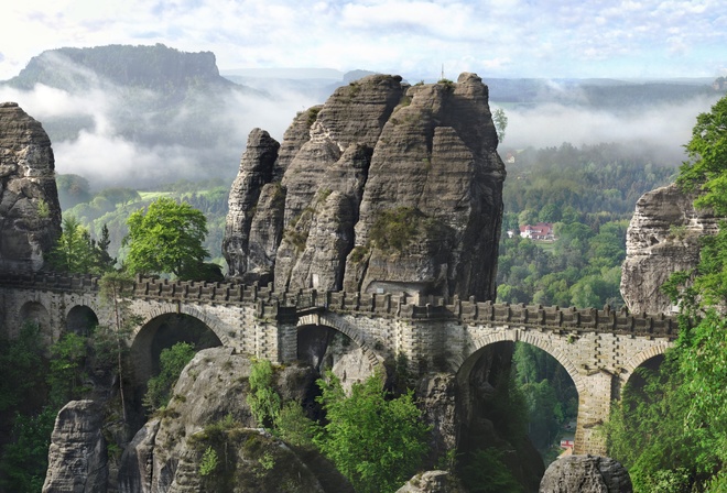 Bastei, Elbe Sandstone Mountains, Saxony, Germany