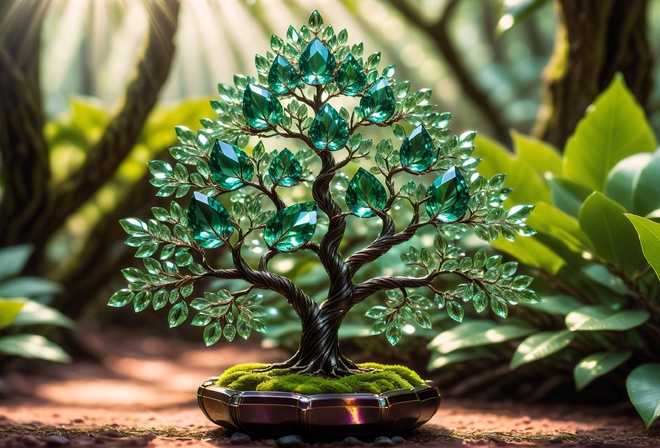 AI, Art Digital, Bonsai, Diamantes, Lindo