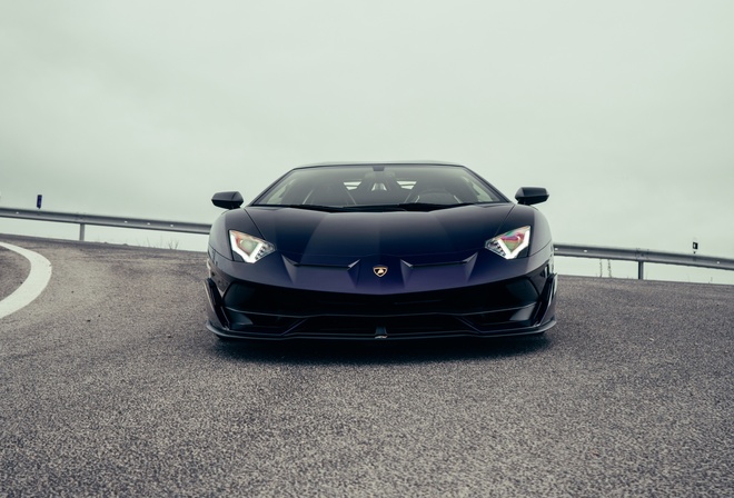 Lamborghini Aventador SVJ, italian cars, Lamborghini, Viola Aletheia, road, outdoors