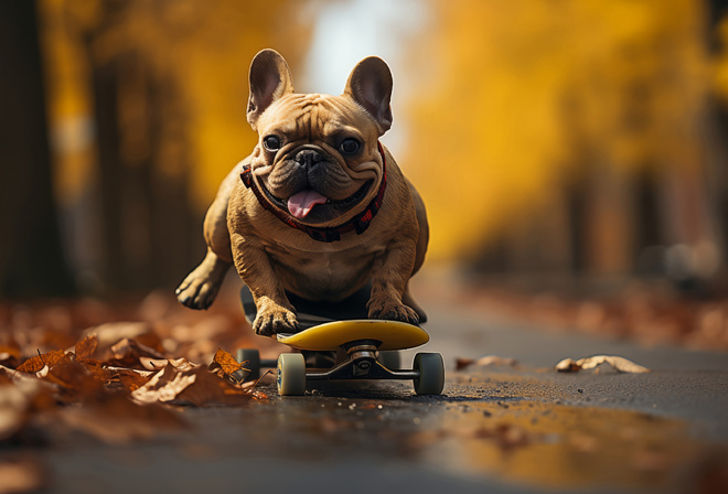 AI Digital, Criativo, Buldogue, Skate