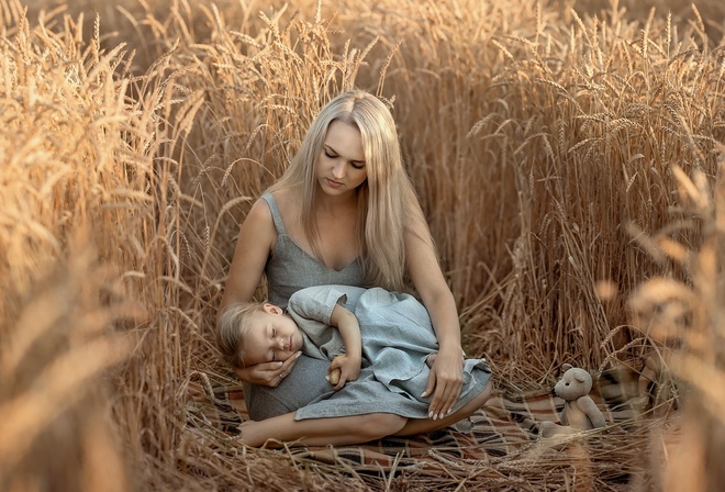 , , , , , , , , , , , ,  , mother, child, field, sleeping, woman, girl, toy