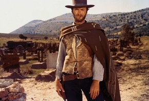 coat,  , gun, actor, grave, cemetery, wild west, good, Clint eas ...