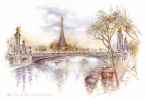 bridge of alexander iii, Paris,  , , tour eiffel