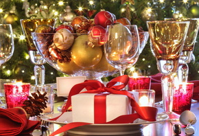 gift, new year,  , elegant holiday table,  