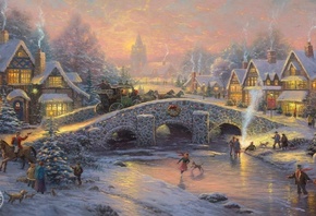 thomas kinkade, ,  , Spirit of christmas