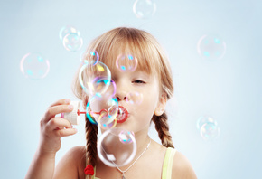 bubbles, children,  , Cute little girl, childhood, happiness, child, joy