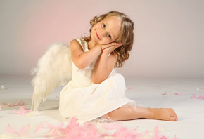 beautiful, childhood, wings, child, angel, Little girl, lovely, cute, feathers, happiness, children