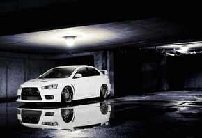 , evolution, 10, white, lancer, tein, mitsubishi