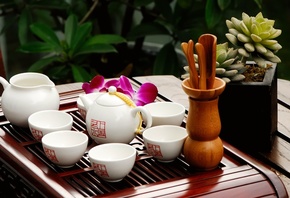 , , Still life,  , eastern cups, teapot