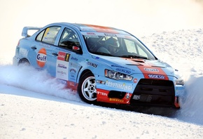 car, race, Mitsubishi, , sport, cars, winter, snow, evolutionx, lancer