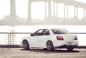 , sti, , , white, Subaru, impreza