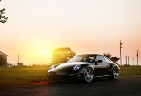 911, , 997, black, turbo, front, Porsche, , , 