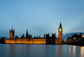 river, london, england, lanterns, bridge, Great britain, big ben, buildings, night, lights, city
