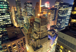 midtown, , , new york, manhattan at night, -, 