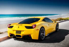 yellow, Ferrari, sea, italia, tuning, 458