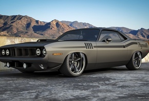 Plymouth, Barracuda, muscle car, front, , ,  , 