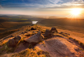 manchester, hayfield, kinder scout, , England, sunset