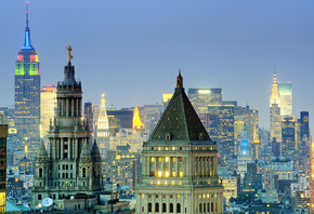 new york city, manhattan, empire state building, financial district, chrysl ...