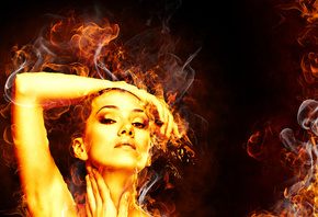 , , girl, , Flames