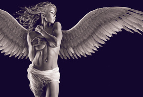 angel, girl, wings, model