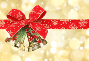 Merry Christmas, new year, bells, ribbon, christmas decoration, ornament, cherry,  ,  , , ,  , , 