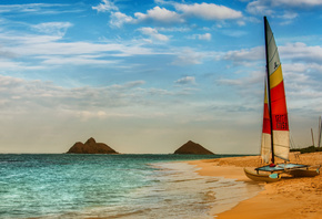 Nature, beach, boat, , sea, , sky, , , clouds, 