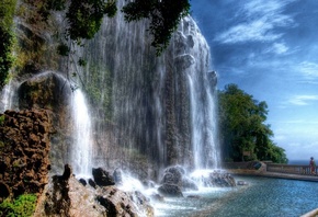France waterfall of castle hill, nice, france, , , ,  ...