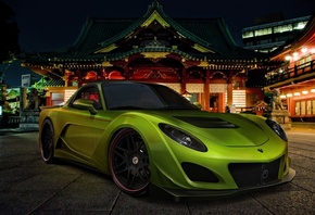 Mazda, RX-7, Japan, green, car, avto, street