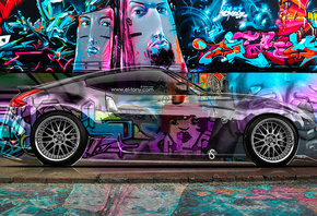 Tony Kokhan, Nissan, 370Z, JDM, Crystal, Graffiti, Car, Side, Multicolors, el Tony Cars, Wallpapers,  , , , , 370 ,  , , , , , , , 2014