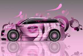 Tony Kokhan, Land Rover, Evoque, Glamour, Girl, Side, Aerography, Pink, Soft, Image, HD Wallpapers, Lips, el Tony Cars, Photoshop,  , ,  , ,  , , , , , , , , , 2014