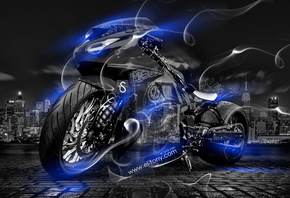 Tony Kokhan, Moto, Smoke, Crystal, City, Bike, Blue, Neon, el Tony Cars, HD ...