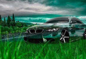 Tony Kokhan, BMW, M3, E92, Crystal, Nature, Car, Green, Grass, el Tony Cars, Photoshop, Art, HD Wallpapers,  , , , 3, , 92, , , , , , , , , , , 2014