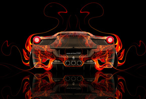 Tony Kokhan, Ferrari, Italia, 458, Back, Fire, Abstract, Car, Orange, Black, Colors, HD Wallpapers, el Tony Cars, Photoshop, Art, Design,  , , , , ,  , , , , , , , , , 