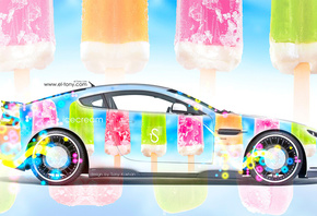 Tony Kokhan, Aston Martin, Side, Ice Cream, Multicolors, Aerography, Car, F ...