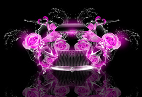 Tony Kokhan, Lexus, LF-LC, Fantasy, Flowers, Rose, Pink, Neon, Colors, Water, Black, el Tony Cars, Art, Glamour, HD Wallpapers, Design, Style,  , , , , , , , , , , , , , 