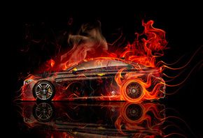 Tony Kokhan, BMW, M4, Fire, Car, Coupe, Abstract, Orange, Black, HD Wallpap ...