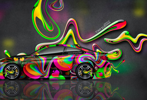 Tony Kokhan, BMW, M4, Side, Super, Plastic, Car, Aerography, Multicolors, N ...