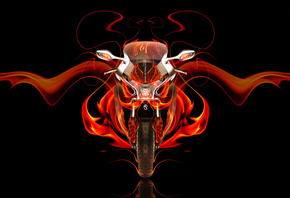 Tony Kokhan, Moto, Honda, VFR, 1200F, Front, Fire, Bike, Abstract, Orange, Black, el Tony Cars, Photoshop, HD Wallpapers, Design, Art, Style,  , , , , , , 1200,  , , , , , ,