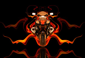Tony Kokhan, Moto, Suzuki, Hayabusa, Back, Fire, Abstract, Bike, Orange, Black, GSX, 1300R, HD Wallpapers, el Tony Cars, Photoshop, Design, Art, Style,  , , , , , ,  , , , , , 