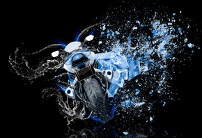 Tony Kokhan, Moto, Suzuki, GSX, R1000, Back, Water, Bike, Ice, Shot, Style, Blue, Azure, Colors, Neon, el Tony Cars, Photoshop, HD Wallpapers,  , , , ,  , , , , , , , , , , , 201