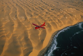 Airplane, Plane, Desert, Aerial, Beach, Ocean