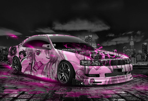 Tony Kokhan, Toyota, Chaser, JZX90, JDM, Anime, Girl, Aerography, City, Japan, Pink, Neon, Effects, Car, Tuning, el Tony Cars, Photoshop, Design, Art, Style, HD Wallpapers,  , , , , , , , , , 
