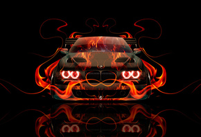 Tony Kokhan, BMW, M5, E39, Fire, Car, Front, Orange, Flame, Black, Abstract ...