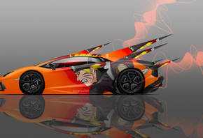 Tony Kokhan, Lamborghini, Aventador, Side, Anime, Naruto, Aerography, Car,  ...
