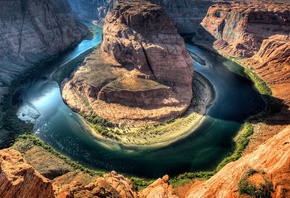 horseshoe, arizona, river, canyon, desert, sky