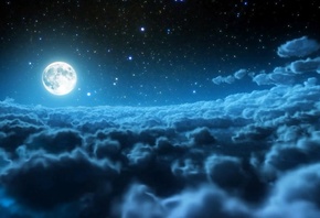 moon, cloudy, night, sky