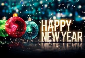 happy, new, year, tree, celebration