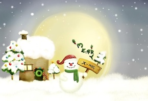 christmas, tree, snow, merri christmas