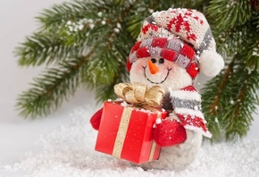Merry, Christmas, snowman, snow, winter, gift,  , , 
